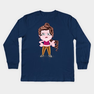 beautiful girls - cartoon character for young girls (choose your twin) Kids Long Sleeve T-Shirt